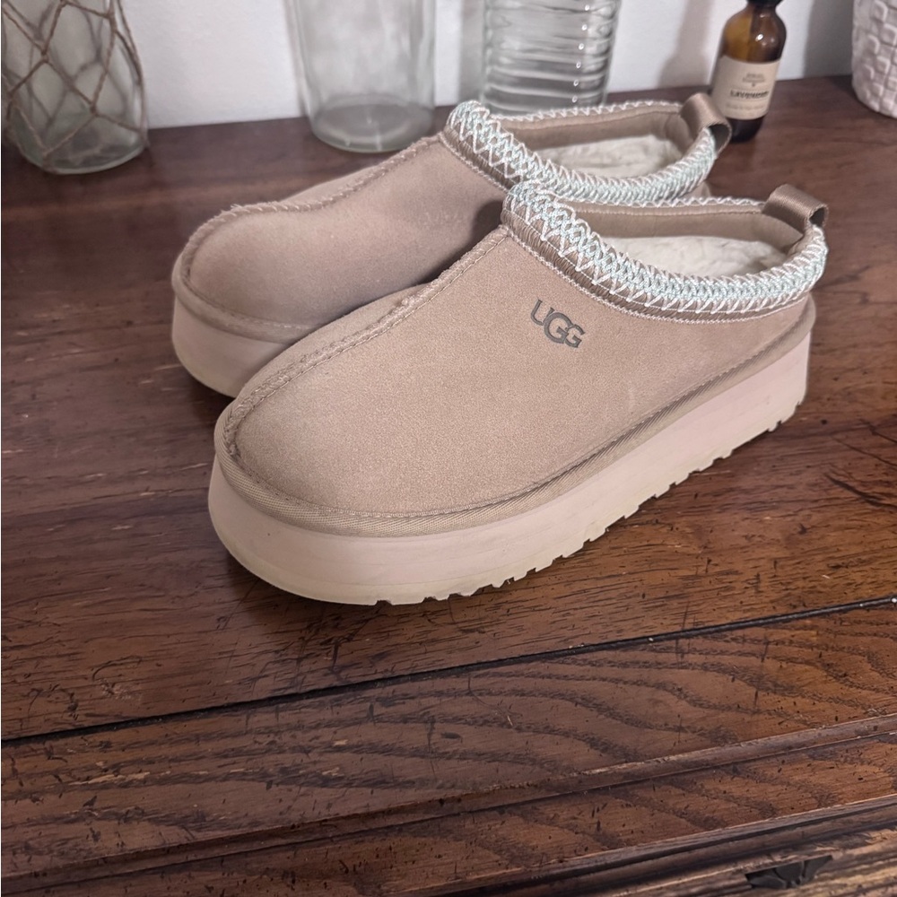 UGG Tan Slip-On Platform Shoes